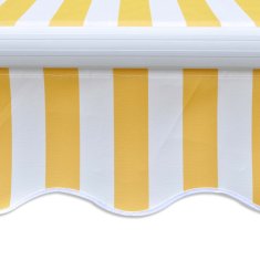 Vidaxl Ročna tenda 3 x 2,5 m Rumene in bele črte 100% poliester