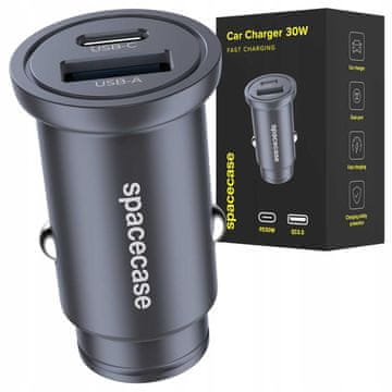 30W hitri USB avtomobilski polnilnik z dvojnim avtomobilskim adapterjem