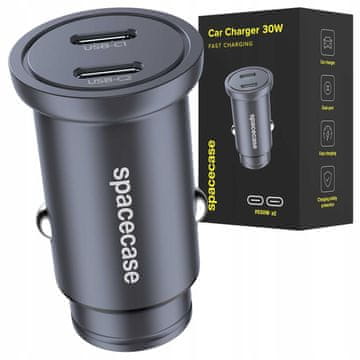 30W hitri USB avtomobilski polnilnik z dvojnim avtomobilskim adapterjem