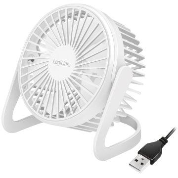 LogiLink USB ventilator Ø12,7 cm bele barve