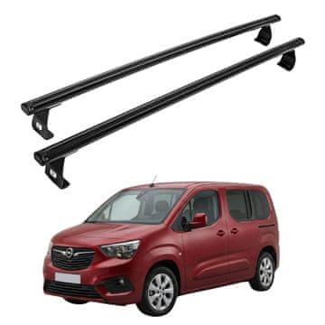 Strešni nosilci za Opel Combo od leta 2018, lahki aluminijasti, črne barve