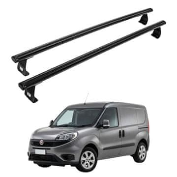 Strešni nosilci za Fiat Doblo od leta 2022, lahki aluminijasti, črne barve