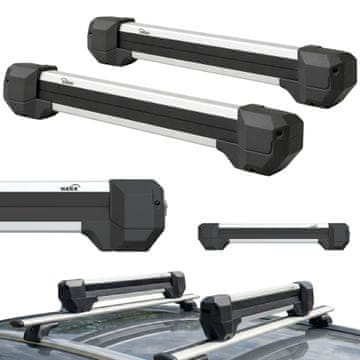 HAKR Nosilec za smuči za 4 pare smuči in 2 snowboarda, aluminijast, srebrn