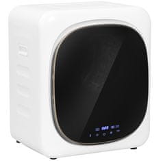 HOMCOM Mini asciugatrice portatile 2.5Kg, 6 programmi, display touch, asciugatrice compatta 800W, carica frontale, fino 60Celsius, impilabile/parete/autoportante, timer, tamburo acciaio inox, casa, bianco