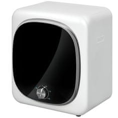 HOMCOM Mini prenosni sušilnik 2.5 kg, 5 programov, 800W kompaktni sušilnik, sprednje polnjenje, do 60Celsius, zložljiv/stenski/samostoječ, boben iz nerjavečega jekla, samodejni izklop, bela
