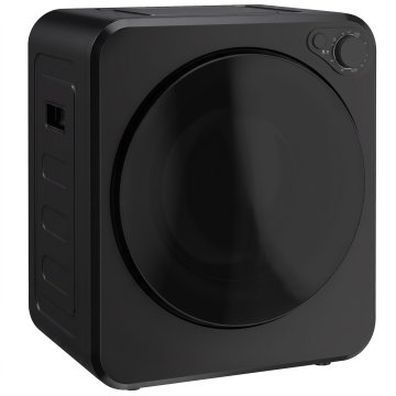 HOMCOM Mini prenosni sušilnik 2.5 kg, 5 programov, 800/400 w kompaktni sušilnik, sprednje polnjenje, do 60Celsius, naložljiv/stenski/samostoječ, boben iz nerjavečega jekla, stanovanje, črna