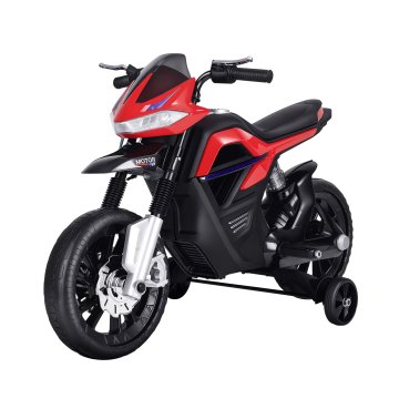 HOMCOM Električni motor za otroke 6V z kolesci, žarometi in glasbo, iz PP in kovine, 105x52.3x62.3 cm, rdeč