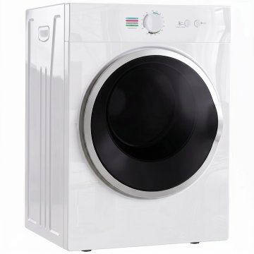 HOMCOM Mali prenosni sušilnik 3kg 1020W kompaktni sušilnik do 65Celsius, 4 programi, sprednje nalaganje, zložljiv/stena/samostoječ, boben iz nerjavnega jekla, PTC keramično grelo, časovnik