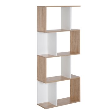 HOMCOM Design moderna lesena pisarniška knjižna polica 4 police 60×24×148cm