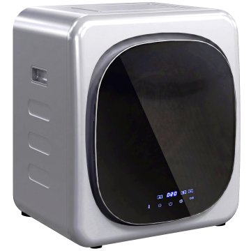 HOMCOM Mini prenosni sušilnik 2.5kg, 6 programov, zaslon na dotik, kompaktni sušilnik 800W, polnjenje spredaj, do 60Celsius, zlagljiv/stenski/samostoječ, časovnik, boben iz nerjavečega jekla, domača uporaba