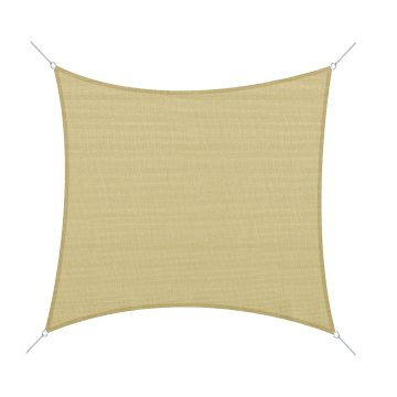 OUTSUNNY Kvadratni senčnik za zunanje prostore iz HDPE zračen, zaščita pred uv-žarki 95%, 360x360 cm