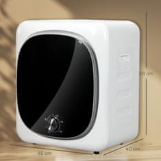 HOMCOM Mini prenosni sušilnik 2.5 kg, 5 programov, 800W kompaktni sušilnik, sprednje polnjenje, do 60Celsius, zložljiv/stenski/samostoječ, boben iz nerjavečega jekla, samodejni izklop, bela