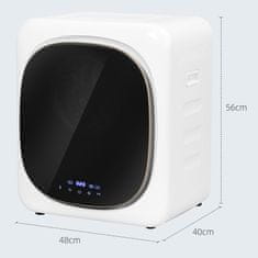 HOMCOM Mini asciugatrice portatile 2.5Kg, 6 programmi, display touch, asciugatrice compatta 800W, carica frontale, fino 60Celsius, impilabile/parete/autoportante, timer, tamburo acciaio inox, casa, bianco