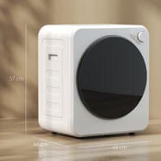 HOMCOM Mini prenosni sušilnik 2.5 kg, 5 programi, 800/400 w kompaktni sušilnik, sprednje polnjenje, do 60Celsius, skladljiv/stenski/samostoječ, boben iz nerjavečega jekla, apartma, bela