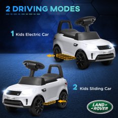 AIYAPLAY 2 V 1 licenca land Rover avto električno za otroke 6V, vozilo za jahanje za otroke z glasbo, USB IN MP3, hitrost 3km/h, starost 18 Mesecev-5 let, bela
