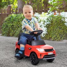 AIYAPLAY 2 V 1 električni avto za otroke 6V z licenco land rover, električni avto za otroke z glasbo, USB in MP3, hitrost 3Km/H, starost 18 Mesecev-5 let, 65x43x40 cm, rdeča