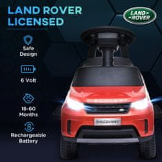 AIYAPLAY 2 V 1 električni avto za otroke 6V z licenco land rover, električni avto za otroke z glasbo, USB in MP3, hitrost 3Km/H, starost 18 Mesecev-5 let, 65x43x40 cm, rdeča