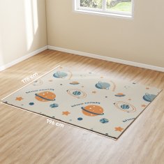 AIYAPLAY Preproga za otroke 0-6 let od 3.45m2 na temo vesolje z nepremočljivo površino, preproga za plazenje iz XPE, 196x176x1.5 cm, večbarvna