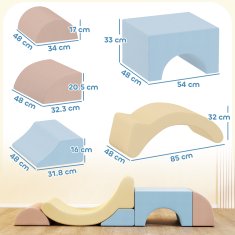 AIYAPLAY Set od 5 mehkih gradbenih elementov za otroke stare 1.5-8 let, set mehkih blokov za igro iz pene in rebrastega žameta, igrače za plezanje za dnevno sobo, otroško sobo, večbarvno