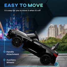 AIYAPLAY Električni avto za otroke 12V z licenco BMW M4, električni avto za otroke z 2 motorjema, vzmetenjem, daljinskim upravljalnikom 2.4G, hupo in žarometi, 3-5KM/H, največja nosilnost 30KG, črna