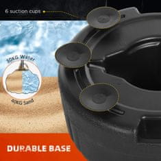 HOMCOM Punching ball da terra, sacco da boxe da terra z base riempibile, ventose e guantoni, altezza regolabile 4 livelli da 136-154 cm, speed bag per home gym casa e palestra, nero