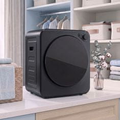 HOMCOM Mini prenosni sušilnik 2.5 kg, 5 programov, 800/400 w kompaktni sušilnik, sprednje polnjenje, do 60Celsius, naložljiv/stenski/samostoječ, boben iz nerjavečega jekla, stanovanje, črna