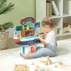 AIYAPLAY Delovna miza igrača z 21 kosi vesoljske teme z zvoki in lučmi, igra za otroke iz PP in GPPS, 45.5x24x52.5 cm, večbarvna