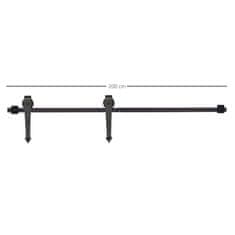 HOMCOM 200Cm/6.6Ft komplet za drsna vrata nosilnost 100Kg, tir za drsna vrata z kolesci rustikalni stil, črna