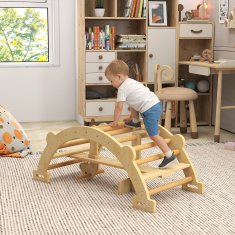 AIYAPLAY Arco Montessori za otroke 2-4 let, ki se lahko spremeni v gugalnik, lesena plezalna igrača, 110x52x45 cm, barva lesa