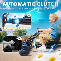 AIYAPLAY Poganjalni go kart za otroke 3-6 let, 50 kg nosilnost, poganjalno vozilo za otroke z prestavo, naprej, nazaj, držalom za kozarce in kolesi iz protizdrsne EVA, moder