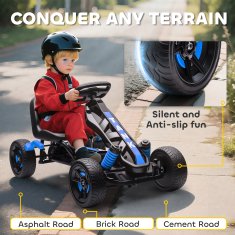 AIYAPLAY Poganjalni go kart za otroke 3-6 let, 50 kg nosilnost, poganjalno vozilo za otroke z prestavo, naprej, nazaj, držalom za kozarce in kolesi iz protizdrsne EVA, moder