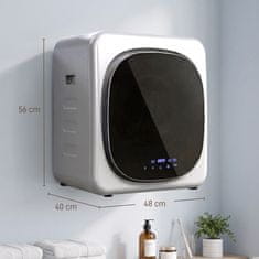 HOMCOM Mini prenosni sušilnik 2.5kg, 6 programov, zaslon na dotik, kompaktni sušilnik 800W, polnjenje spredaj, do 60Celsius, zlagljiv/stenski/samostoječ, časovnik, boben iz nerjavečega jekla, domača uporaba