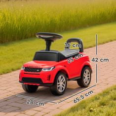 AIYAPLAY Macchina primi passi per bambini licenza land Rover discovery s clacson in spazio portaoggetti, auto per bambini v PP in acciaio, 65.5x28x42 cm, rosso