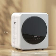 HOMCOM Mini prenosni sušilni stroj 2.5 kg, LED zaslon, kompakten sušilni stroj 800W, sprednje polnjenje, do 60Celsius, zložljiv/stenski/samostoječ, časovnik, boben iz nerjavečega jekla, za dom, bela