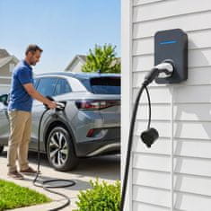 HOMCOM Polnilni kabel za električni avtomobil EV tip 2, 22kW, 32A, način 3, trifazni, 5m, kabel za električni avtomobil, podaljšek tip 2 s krpo za čiščenje in torbo