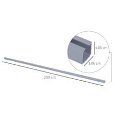HOMCOM 200Cm/6.6FT tir s kompletom dodatkov za drsna vrata v rustikalnem slogu iz lesa