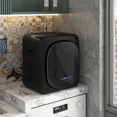 HOMCOM Mini prenosni sušilnik 2.5kg, 6 programov, zaslon na dotik, kompakten sušilnik 800W, polnjenje s prednje strani, do 60Celsius, zložljiv/na steno/samostoječ, boben iz nerjavečega jekla, domači