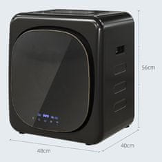 HOMCOM Mini prenosni sušilnik 2.5kg, 6 programov, zaslon na dotik, kompakten sušilnik 800W, polnjenje s prednje strani, do 60Celsius, zložljiv/na steno/samostoječ, boben iz nerjavečega jekla, domači