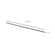 HOMCOM 200 Cm/6.6 ft komplet za drsna vrata 2 m iz ogljikovega jekla, tir za enojna drsna vrata s kolesi rustični slog, rjava