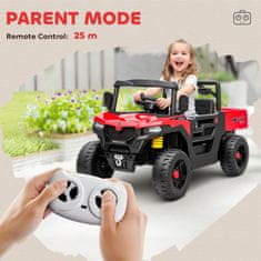 AIYAPLAY Električni avtomobil za otroke UTV 12V terenski avto za otroke s prtljažnikom, 2 motorja, 3-Točkovni varnostni pas, daljinski upravljalnik, vzmetenje, USB, glasba, svetlobe, 1.8-3.7 km/h, 3-8 let