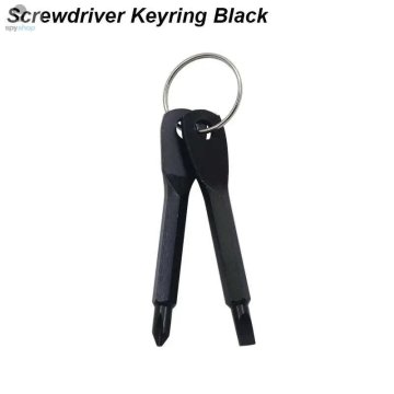 KJB EDC Pocket Screwdriver Keychain Set for Quick Everyday Fixes Mini izvijač za ključe z obojestranskim nastavkom, črn