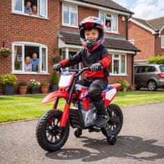 AIYAPLAY Električni motor za otroke 3-8 let 12V licenca honda CRF 450R, litijeva baterija, električni motorček za otroke z vzmetenjem, snemljiva kolesca, 3-6 KM/H, MAX 30 KG, rdeča