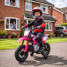 AIYAPLAY Električni motor za otroke 3-8 let 12V licenca honda CRF 450R, litijeva baterija, električni motorček za otroke z vzmetenjem, odstranljiva kolesca, 3-6 km/h, maks 30 kg, roza