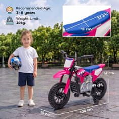 AIYAPLAY Električni motor za otroke 3-8 let 12V licenca honda CRF 450R, litijeva baterija, električni motorček za otroke z vzmetenjem, odstranljiva kolesca, 3-6 km/h, maks 30 kg, roza