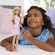 1423 Barbie Fashionista punčka z roza karirasto obleko in igralsko zasedbo