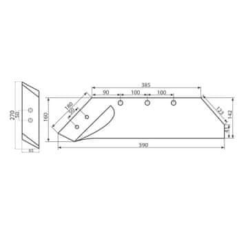 Levi lemež 16" skupaj z dletom Akpil Vogel&Noot WSM40L Plug PK701401