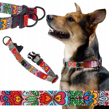 OVRTNICA z dvojno zaponko ZA VELIKE PSE pasme husky akita M/L 25 mm potisk