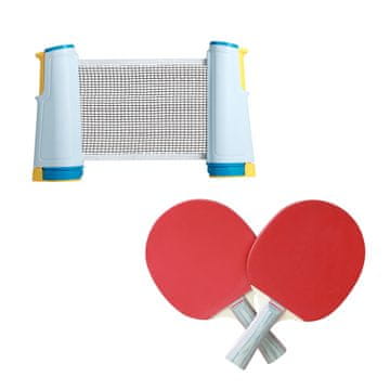 Northix Prenosni komplet za namizni tenis z nastavljivo mrežo in loparji