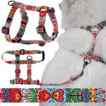Oprsnica COLORFUL GUARD za srednje velikega psa, ptičarja, seterja, M/L 25 mm, potisk