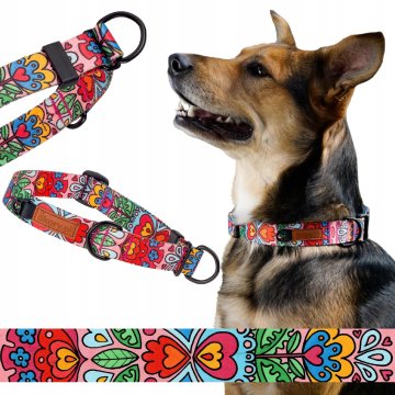 Ovratnica s pol-davilko za pse, jazbečarje, mopse, bostone, 26-34 cm, , BARVITA